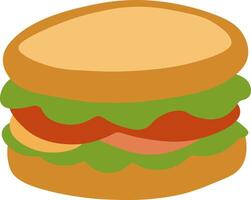 Simple Flat Sandwich with Assorted Toppings vector