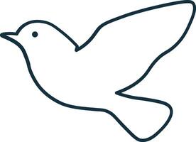 Simple Contour of Bird in Motion vector