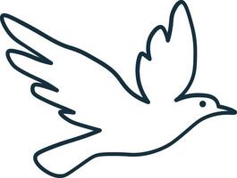 Sketched Silhouette of a Soaring Bird vector