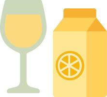 Flat Style Lemon Drink with Slice Garnish vector
