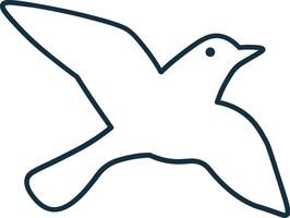 Minimal Flying Bird in Sketch Lines vector
