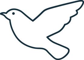 Simple Flying Bird in Handcrafted Lines vector