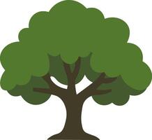 Flat Nature Element Featuring an Oak Tree vector