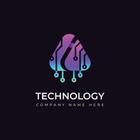 Minimal tech gradient A Letter logo vector