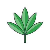 Simplified cannabis leaf illustration with a flat design vector