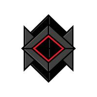 Abstract Geometric Design with Red and Black Elements vector