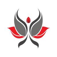 Abstract Lotus with Wings vector