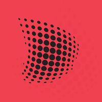 Abstract Halftone Dot Sphere over Red Background vector