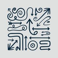 Collection of Hand-Drawn Arrows and Pointers vector