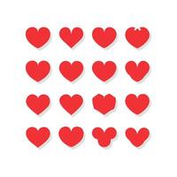 Collection of Various Red Heart Shapes vector