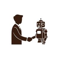 Human and Robot Handshake Partnership in the Digital Age vector
