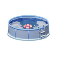 A swimming pool with a life preserver in it png