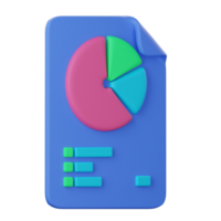 A blue document with a pie chart on it png