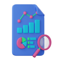 A blue folder with a magnifying glass and a chart png