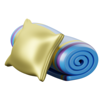 A pillow and a blanket on a black background png
