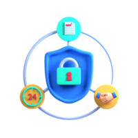 A blue shield with a lock and a folder png