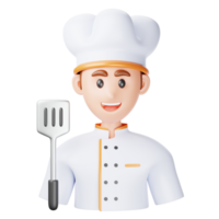 A cartoon chef holding a spatula and a spatula png