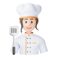 A cartoon chef holding a spatula and a spatula png