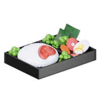 A tray with rice, vegetables and meat png