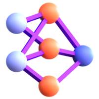 A 3d rendering of a molecule with three spheres png