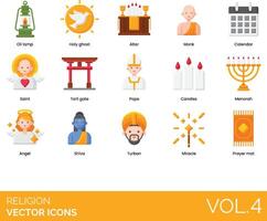 Religion icons set, volume 4 vector