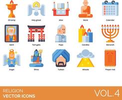 Religion icons set, volume 4 vector