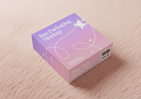 A box packaging mockup with a pastel gradient design and space for custom branding psd