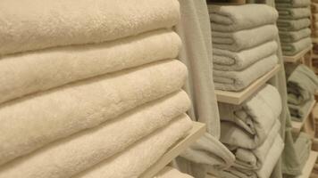 Soft towels neatly organized in a welcoming spa setting video