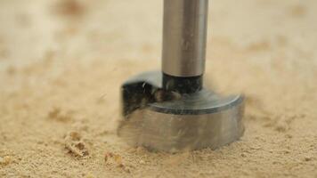 Woodworking drill bit in action at a workshop video