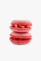 Red macarons stacked gracefully on top of each other photo