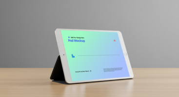 Landscape-Oriented iPad Mockup Ideal for Showcasing Tablet App Interfaces, 4K with Editable Layers psd