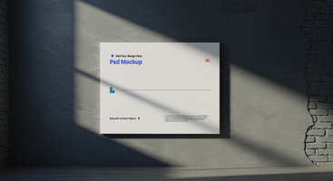 Unframed Canvas on Wall Mockup with Nordic Minimalism and Industrial Influences, 4K with Editable Layers psd