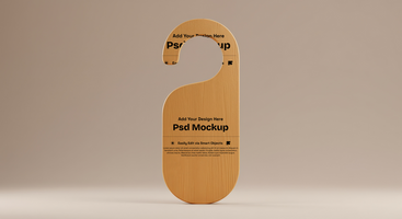 Door Hanger Mockup with Modern Minimalism and Art Direction, 4K with Editable Layers psd