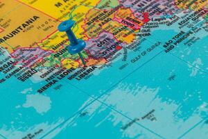 Map highlighting coastal West Africa including Guinea and Liberia photo
