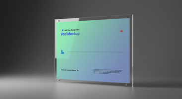 Acrylic Standoff Wall Frame Poster with Centered Layout and High-Detail Textures, 4K with Editable Layers psd