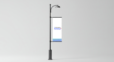Modern Minimalist Lamp Pole Banner Mockup with Studio Lighting, 4K with Editable Layers psd