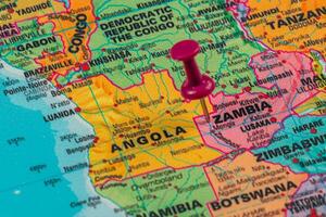 Discovering Angola on a detailed map of Africa photo