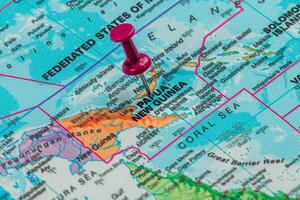 Exploring the location of Papua New Guinea on a map photo