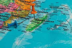 Map markers for Madagascar and surrounding areas photo