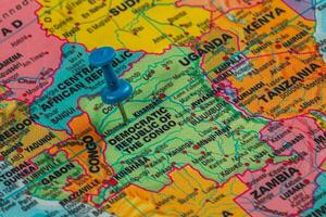 Map highlighting the Democratic Republic of the Congo region photo