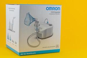 Lviv Ukraine 05.22.25 Compact compressor nebulizer for efficient lung therapy photo