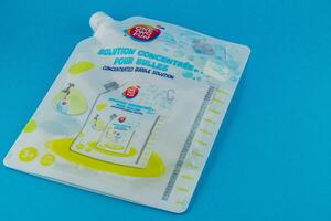 Lviv Ukraine 05.22.25 Bubble solution pouch for fun outdoor activities photo