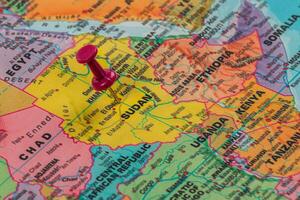 Location marked on a colorful map of Africa with a pin photo