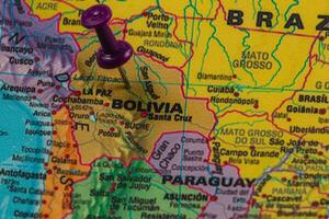 Map of Bolivia with focus on major cities and regions photo
