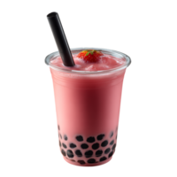 Strawberry Boba Smoothie Recipe against transparent background png