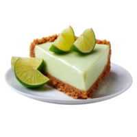 Creamy Key Lime Pie Slice against transparent background png