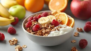 Enjoy a Wholesome Breakfast with a Bowl of Granola for Healthy Mornings and Meal Prepping photo