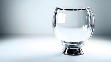 Empty Glass with Studio Background. photo