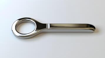 Chrome Loop Key with Minimal Design. photo