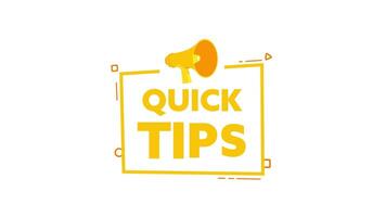 Quick Tips Appearing with Megaphone in Animated Square video